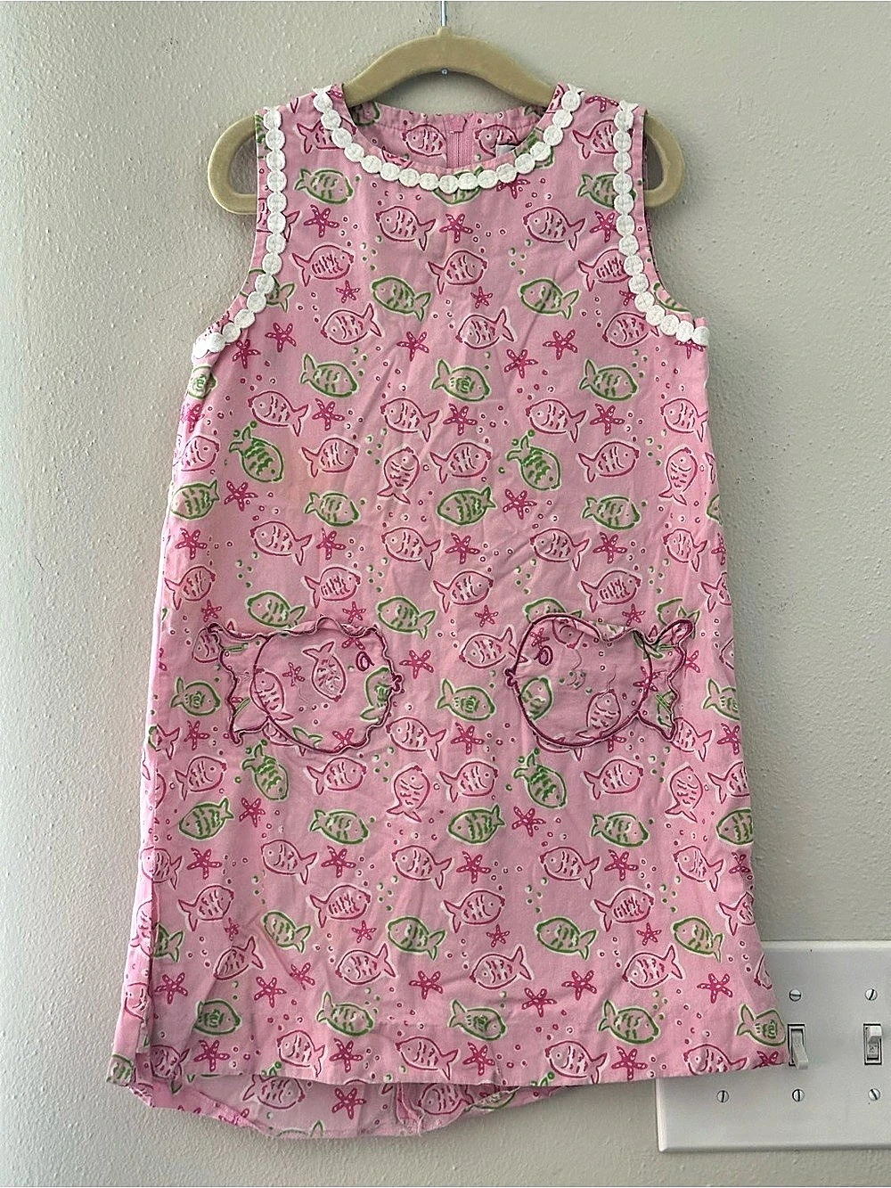 Lilly Pulitzer Girls Size 6X Pink Fish Print Dress